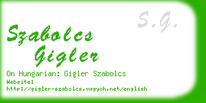 szabolcs gigler business card